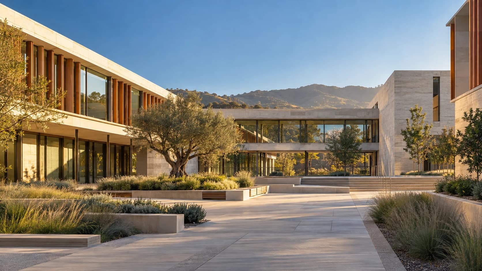Illustrative architecture of a contemporary education campus